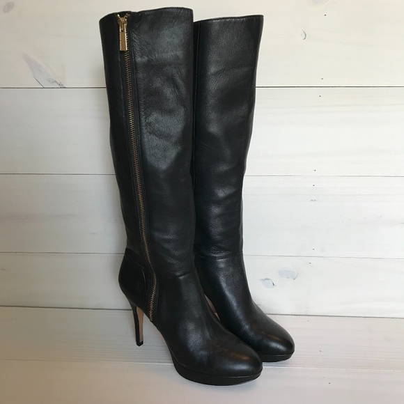Vince Camuto Shoes - Vince Camuto Tall Leather Zip-up Platform Heeled Boots 7.5